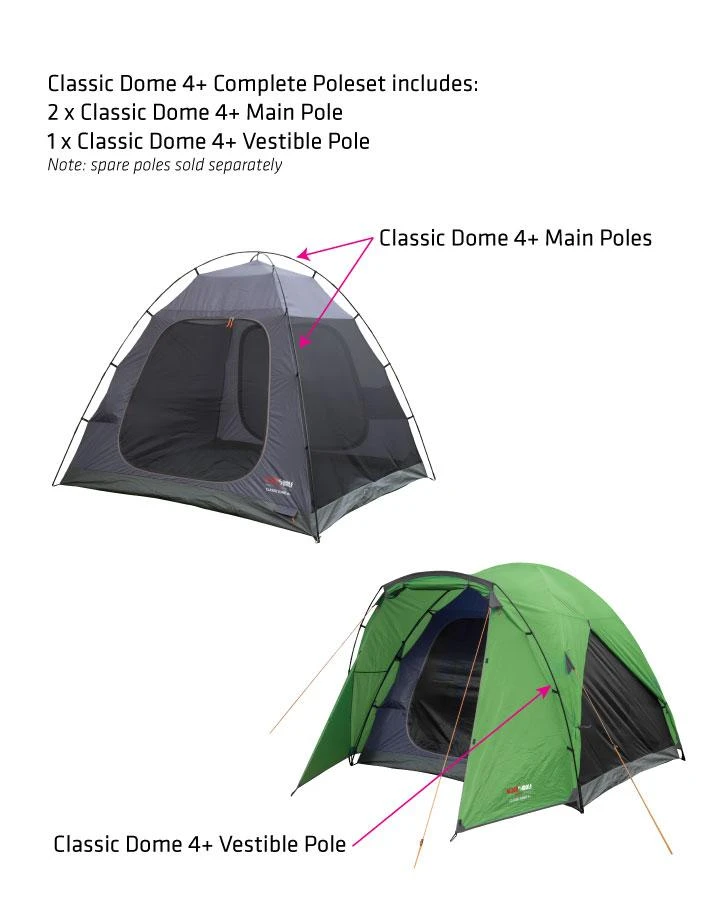 Classic Dome 4+ Vestibule Pole 3 Classic Dome 4+ Vestibule Pole