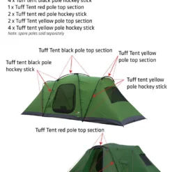 Tuff Tent Red Pole Hockey Stick